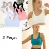 [App | Moedas R$18] Top Esportivo Feminino - Kit com 2 Peças - 1