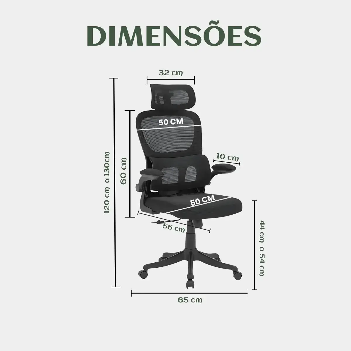 Cadeira Escritório Ergonômica Genebra B500 Luvinco Cor Preto Com Suporte Lombar Estofado Mesh thumbnail 9