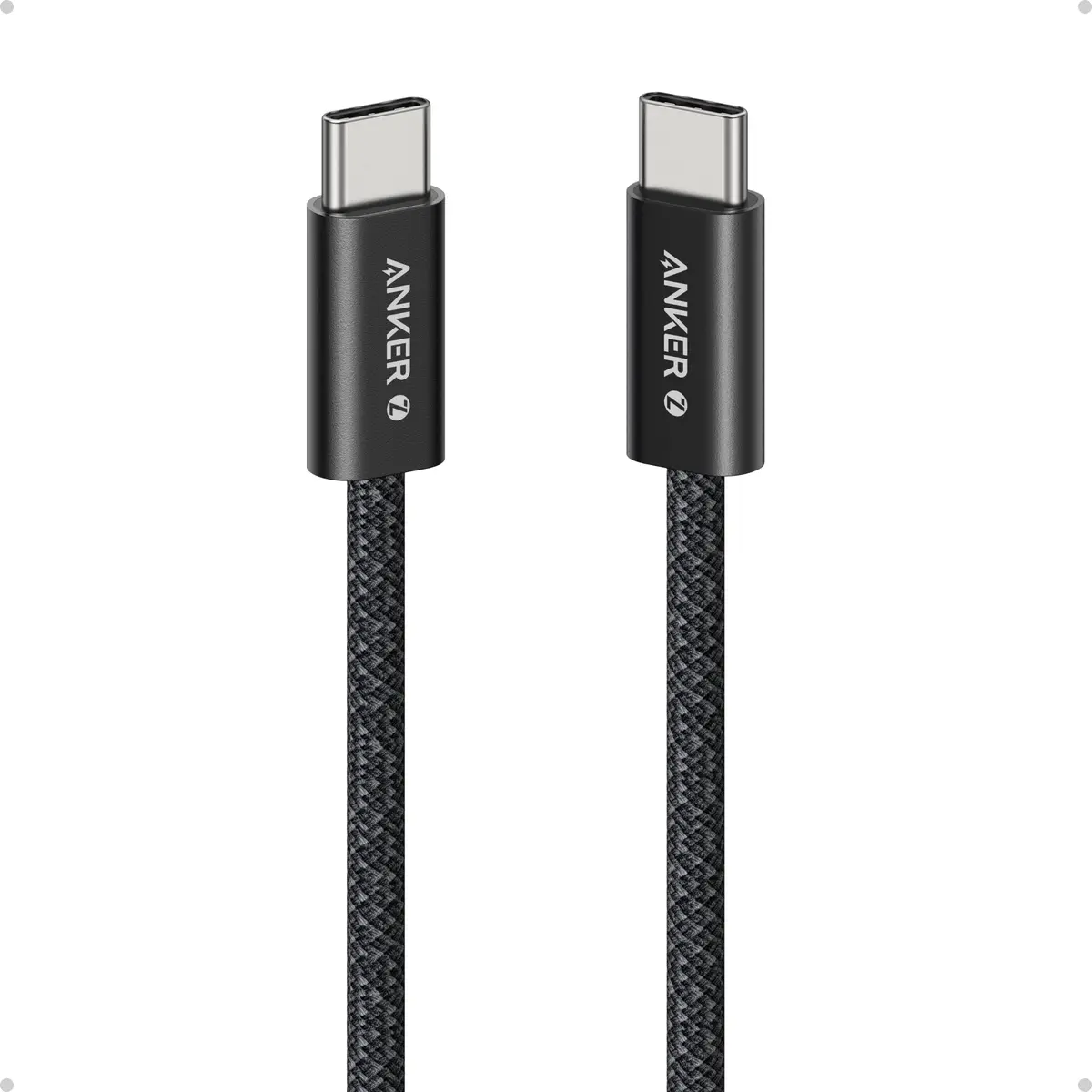 Anker Zolo Cabo USB-C para USB-C, 240W de Carregamento Rápido (Tipo C, 1 m) | Trançado e Livre de Sujeira, Conector Fino, para iPhone 18/17/16/15, Samsung, Xiaomi, MacBook, iPad, Tablet, Kindle, Preto - 1