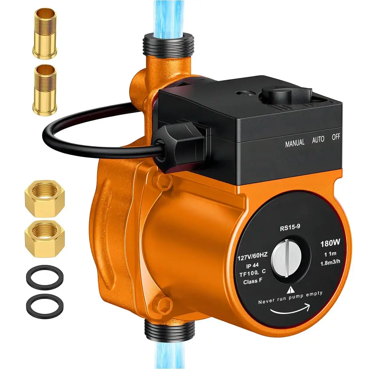 Bomba Pressurizadora de Água 180W, Automática, Silenciosa, 127V | Pressurização Estável e Automática para Chuveiros e Torneiras, Vazão de 1,8 m³/h, Operação Silenciosa e Ajustável