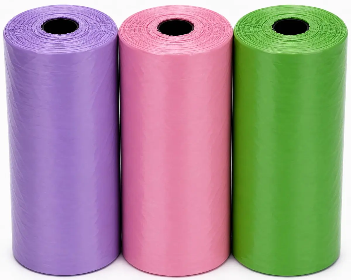 Refil Saco Coletor de Fezes para Cães e Gatos, Verde | 3 Rolos, Colorido