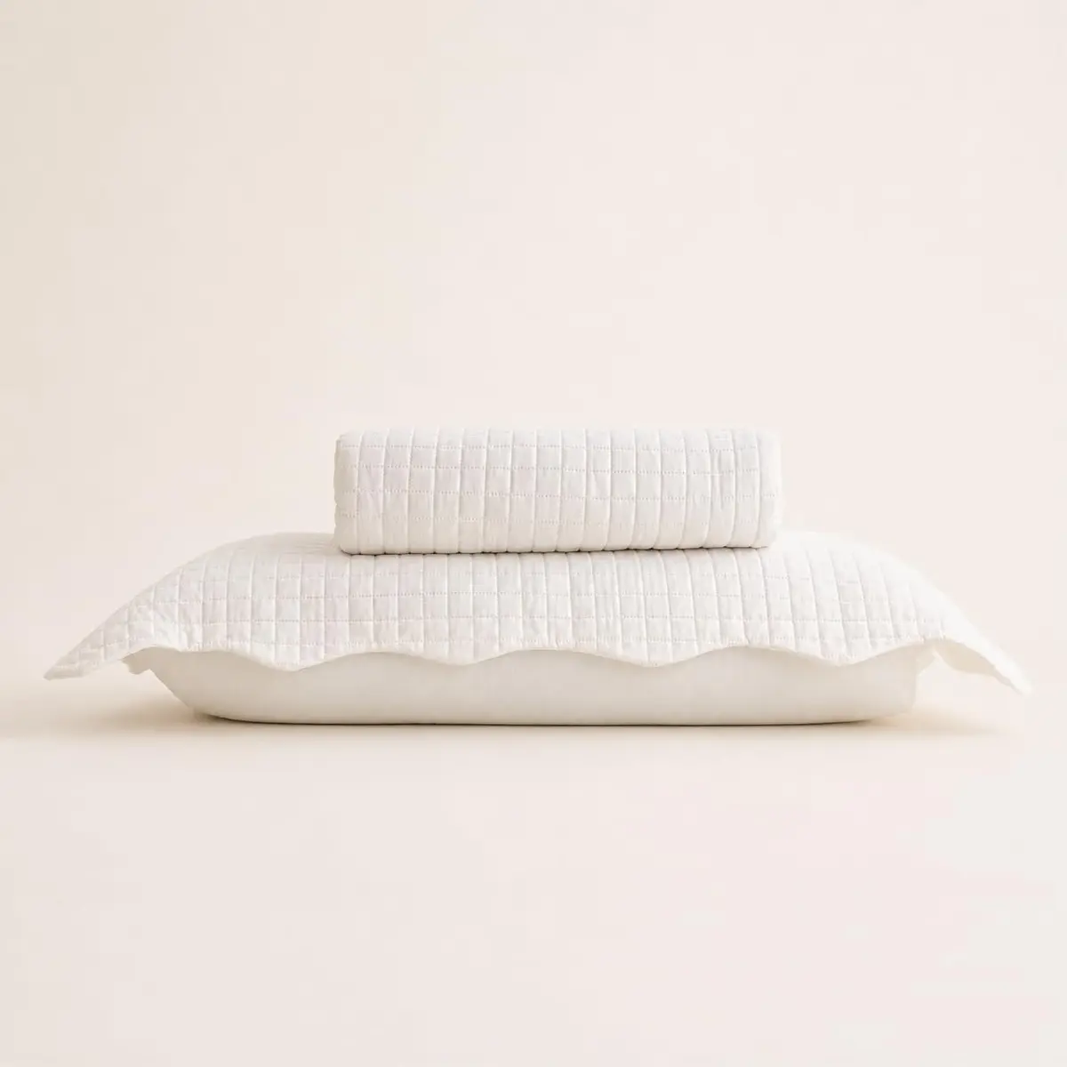 LYOR - Colcha Matelassê Solteiro Quadrat com 1 Porta Travesseiro Microfibra Branco - 1