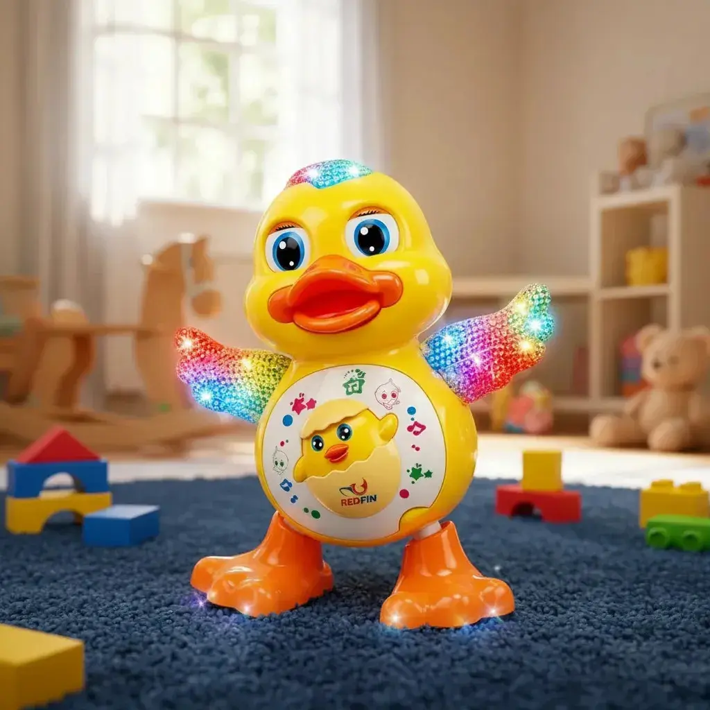 Patinho Dançarino Musical Som Luz Marca REDFIN Brinquedo Interativo Crianças Presente Infantil thumbnail 6