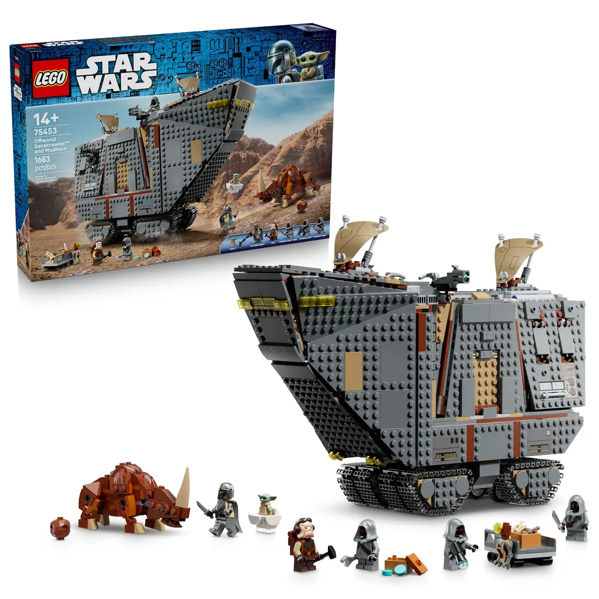 LEGO Star Wars Sandcrawler e Mudhorn de Offworld 75453 | Brinquedo De Construção, Meninos E Meninas, Anos 14+, Com 5 Minifiguras E Uma Figura Do Grogu, 1683 Peças - 1