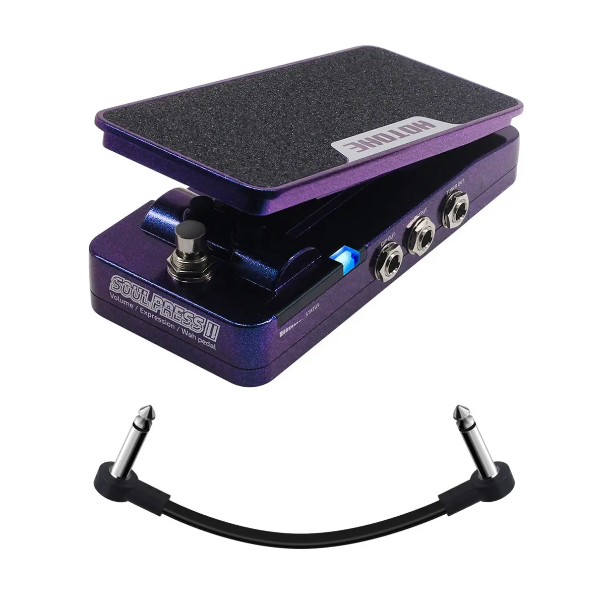 Hotone Soul Press II 4 em 1 comutável Wah, volume ativo e pedal de efeitos de expressão passiva com indicadores visíveis de posição do pedal
