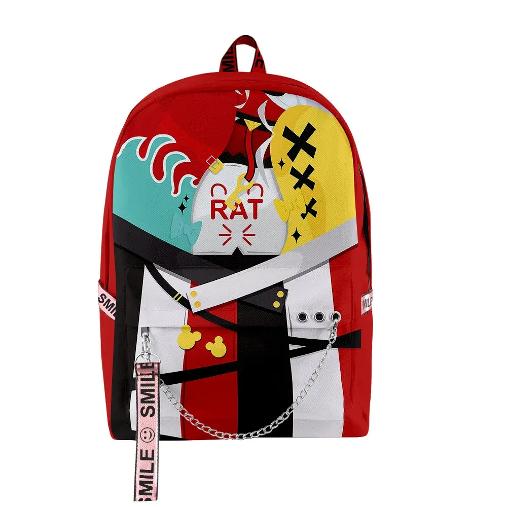 Novidade popular hakos baelz vtuber anime impressão 3d sacos de escola unisex oxford à prova dwaterproof água notebook multifuncional mochilas viagem - 1