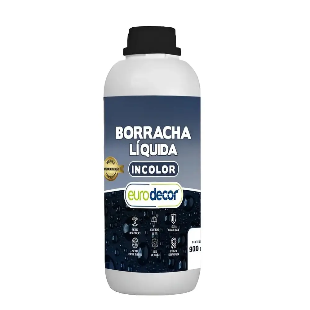 Borracha Líquida Incolor 900ml Eurodecor Impermeabilizante Para Telhados Paredes e Fissuras