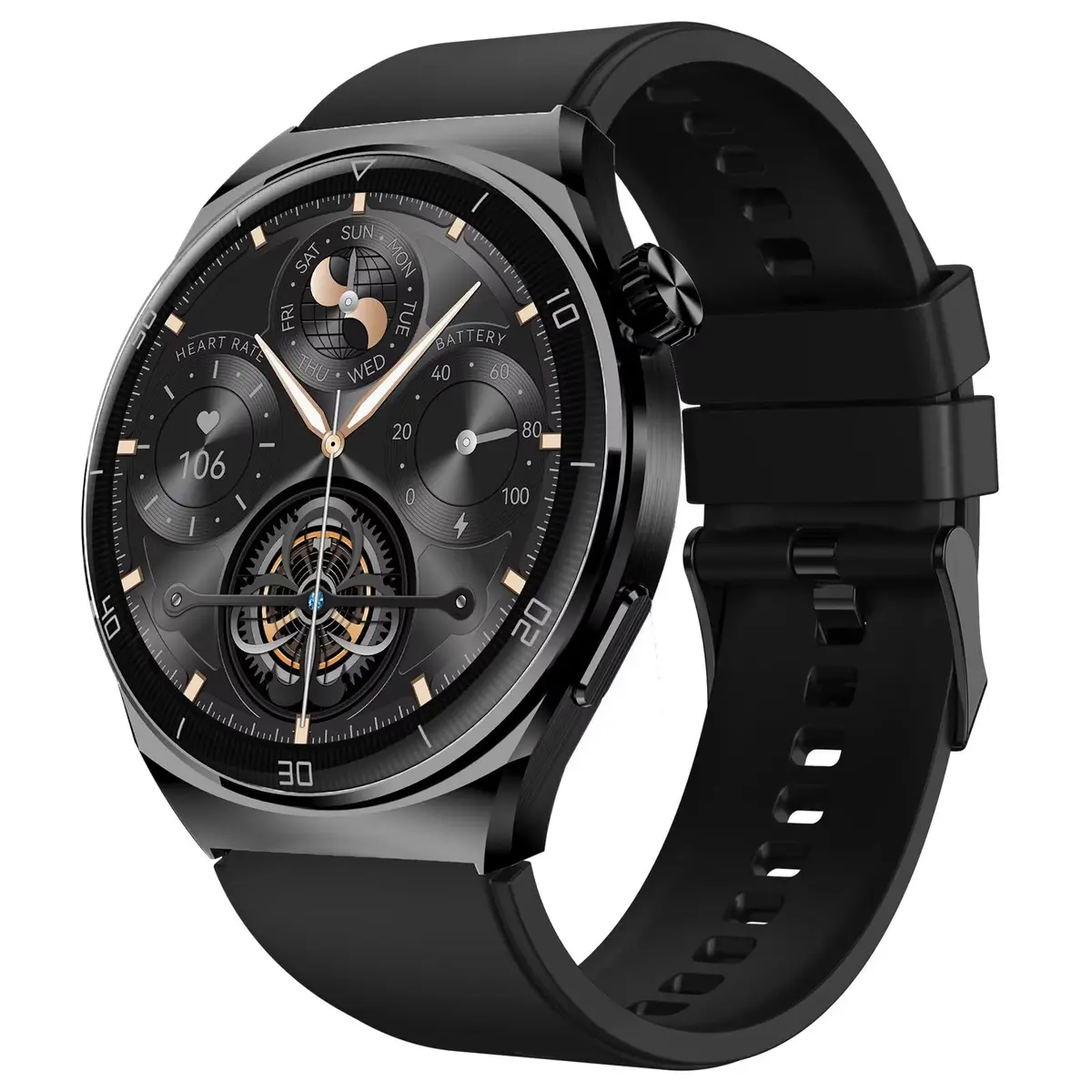 Smartwatch Aurafit Relógio inteligente para Homens, Tela Full Touch 1.43"AMOLED, IP68, Compatível com iOS e Android, 110+ Modos Esportivos, Assistente de Voz, Faz e Recebe Ligações