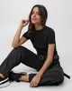 Camiseta cropped Camila lisa manga curta - Preto - 1