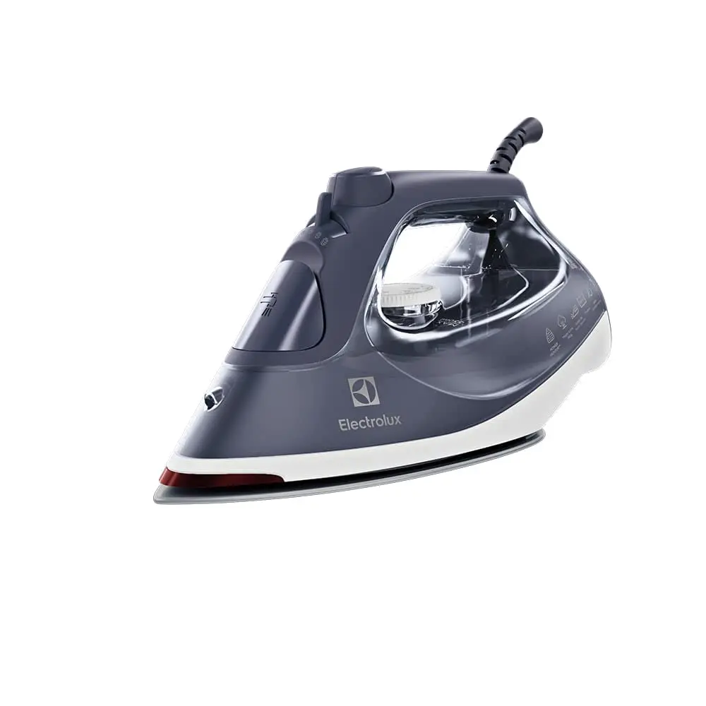 Ferro de Passar Seco e vapor Electrolux antiaderente base ceramica vapor vertical extra 1500W azul marinho ESI60 127v