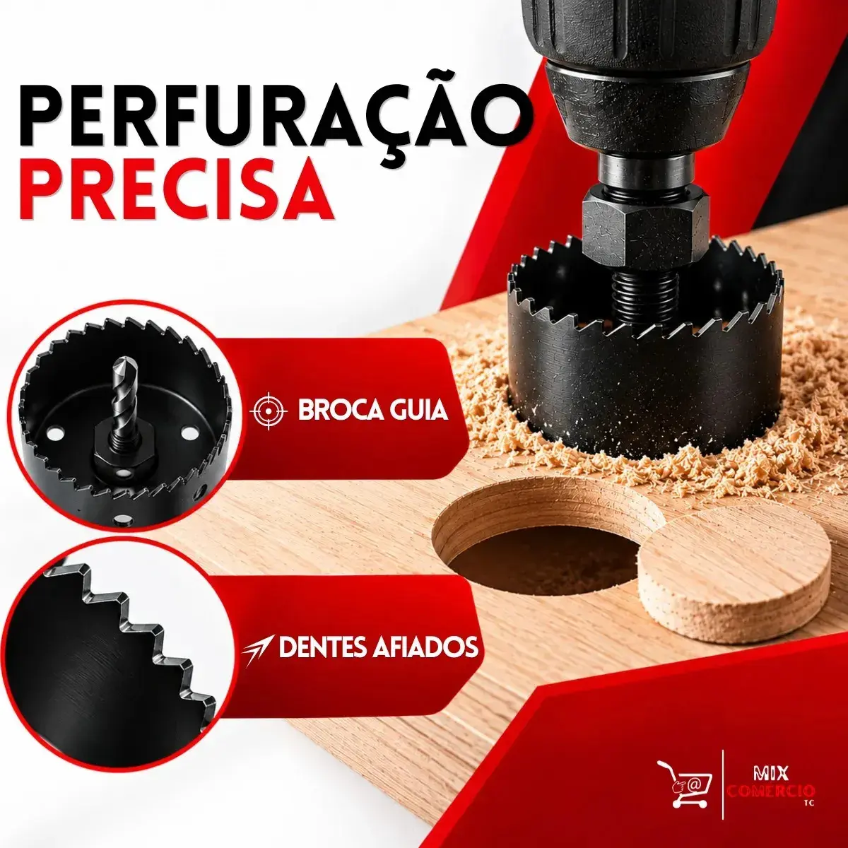 Jogo Serra Copo 16 Peças 19mm A 127mm Para Madeira Gesso Pvc Mdf Compensado Kit Completo Para Furadeira Conjunto De Serras Para Perfuração E Corte Circular Em Obras Reformas Marcenaria E Instalações thumbnail 3