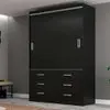 guarda-roupa solteiro veneza 2 pt 6 gv preto - 1