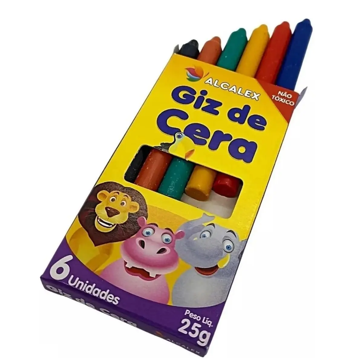 10 Cxs Giz De Cera Mini Lembrancinha 6 Cores Atoxico Festas Gizinho Aniversário - TYDA