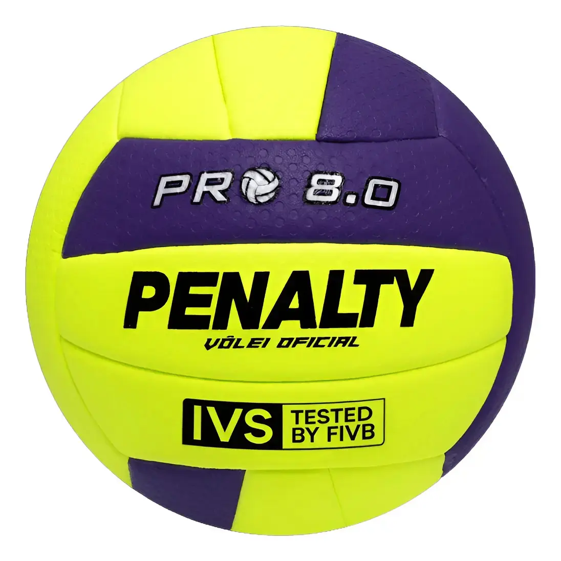 Bola Volei Penalty 8.0 Pró Amarelo e Roxo Quadra Selo Fivb