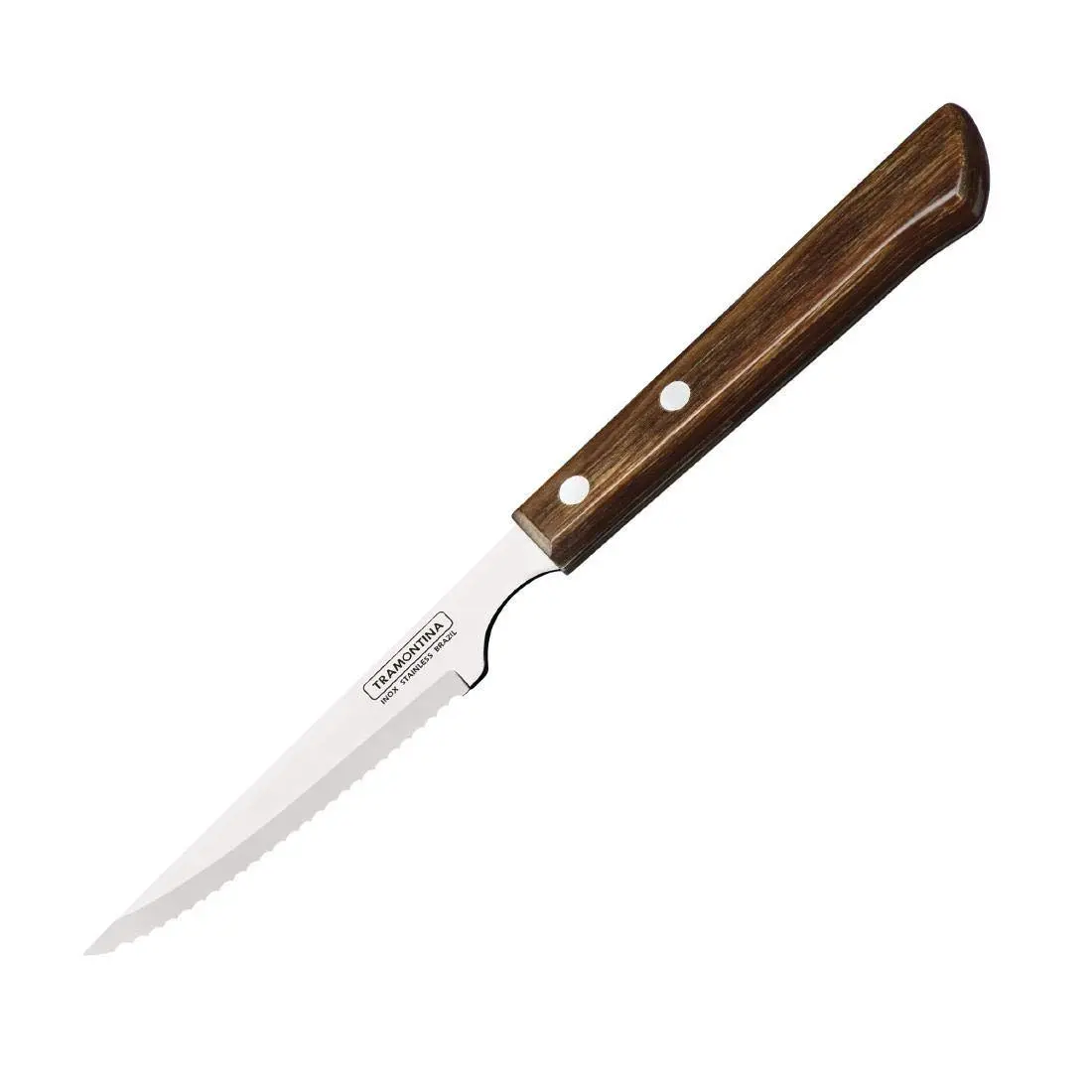 Faca Para Churrasco Tramontina Polywood Com Lâmina Em Aço Inox E Cabo De Madeira Tratada Castanho 4" - 1