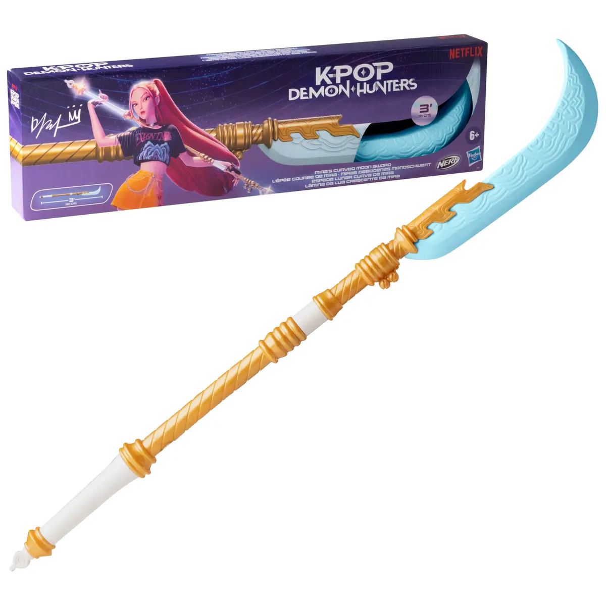 Nerf KPop Demon Hunters Espada Curva da Lua de Mira,a de espuma