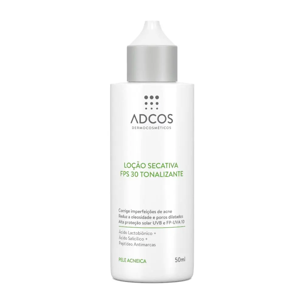 Adcos Acne Solution Loção Secativa FPS30 Tonalizante 50ml