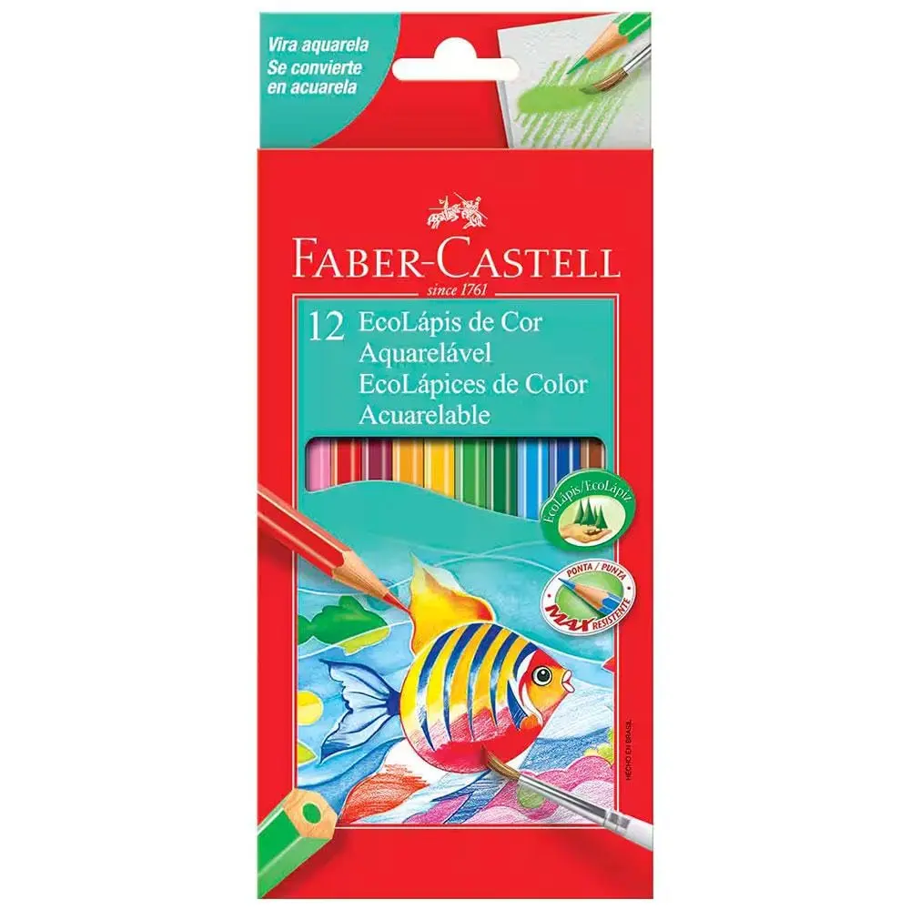 EcoLápis Aquarelavel 12 Cores, Faber-Castell, 120212G, Grafite