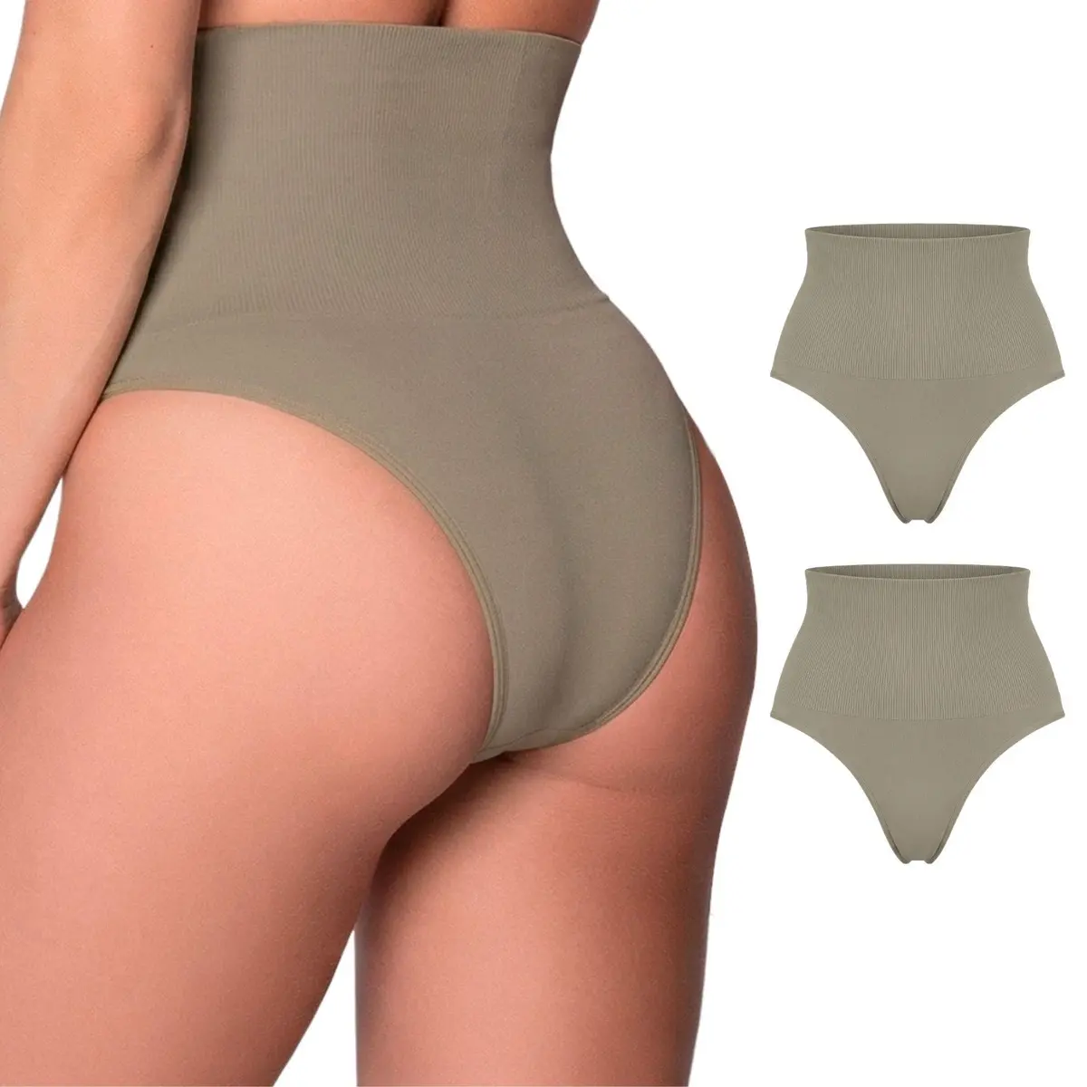 Kit 2 Calcinha Modeladora Sem Costura Cintura Alta Reduz Medidas Selene