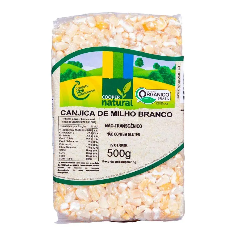 Canjica Orgânica de Milho Branco Coopernatural, 500g