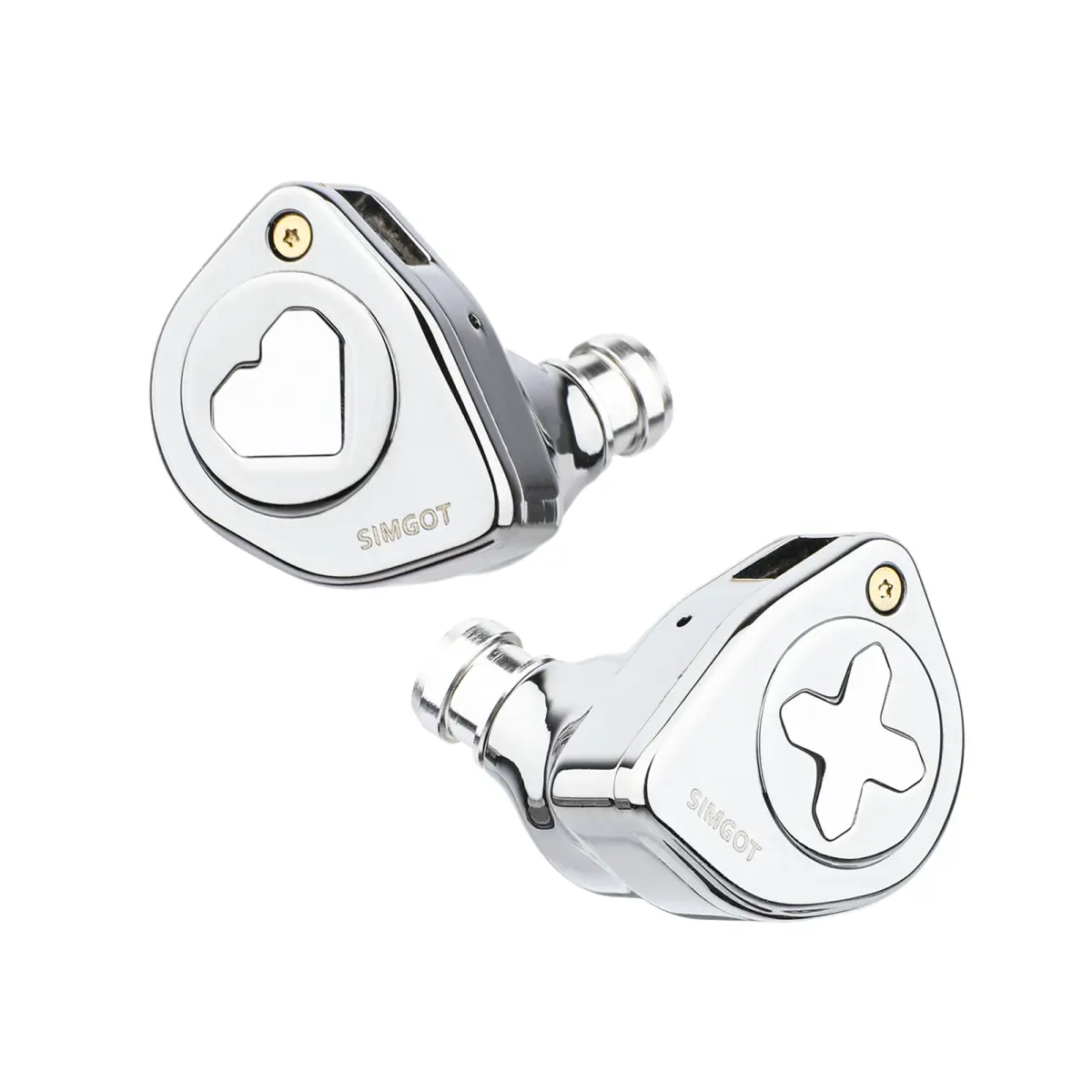 SIMGOT-IEM HIFI fones de ouvido com bicos destacáveis, prateado, cabo OFC para músico, EW300 1DD + 1Planar, 1PZT híbrido Driver - 1
