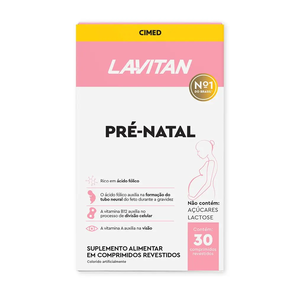 Lavitan – Pré-Natal Multivitamínico Frasco com 30 Comprimidos - 1