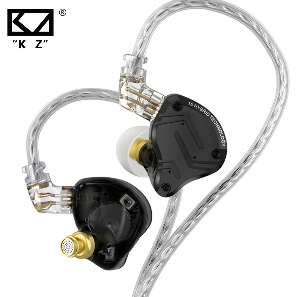 KZ-ZS10 PRO X Headset Com Fio, Tecnologia Híbrida, Monitor De Fone De Ouvido, Earbud, HIFI, Baixo, Auscultadores De Música, Microfone HD, Qualidade De Som Pura - 1