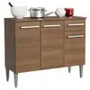 Balcão Gabinete Madesa Emilly 3 Portas e 1 Gaveta - Rustic - Marrom - 1