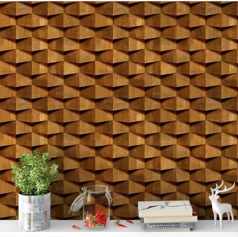 Papel de Parede Adesivo Autocolante Decoração Moderno Estilo 3D Geometrico 2.50 Metros - 1