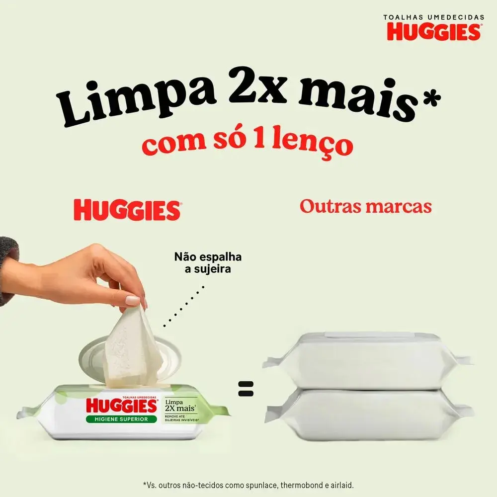 Huggies Lenços Umedecidos Higiene Superior Limpam 2x Mais 48 Un thumbnail 6
