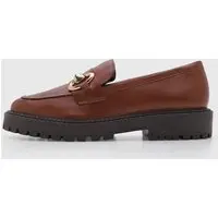 Mocassim Feminino Arezzo Corrente Couro Marrom - 1