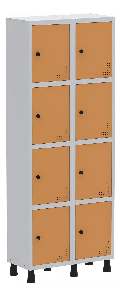 Armário Roupeiro Aço 8 Portas Pandin Vestiário com Ventilação