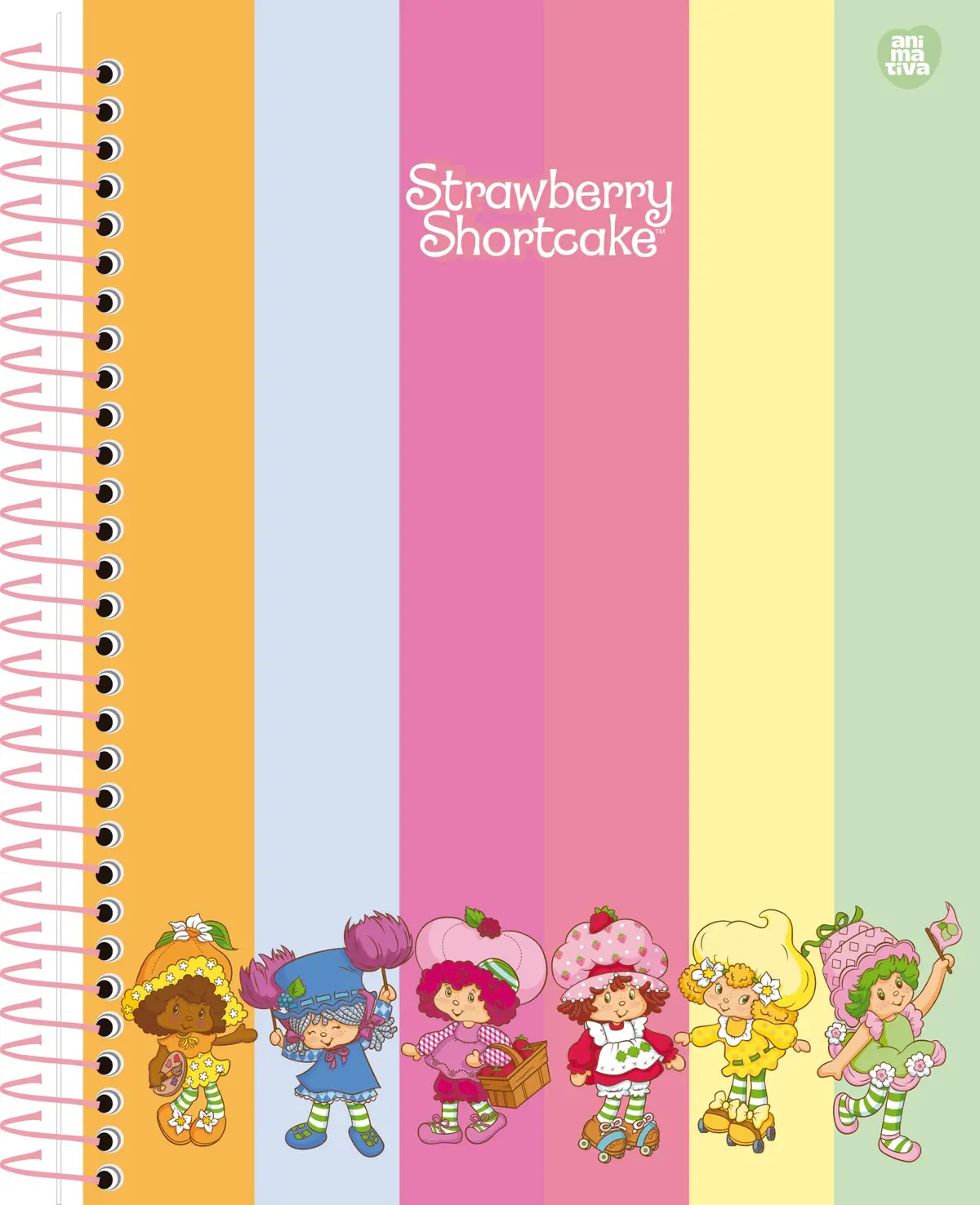 Caderno Colegial Animativa,1 matéria, 80 folhas, Capa dura, Moranguinho B
