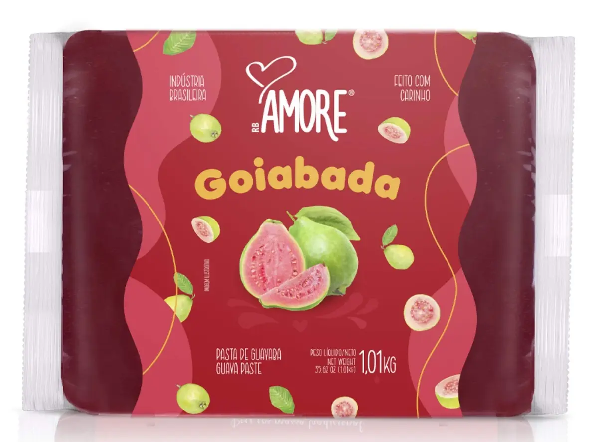 Goiabada lisa de corte - RB Amore - Flowpack 1,01kg - 1