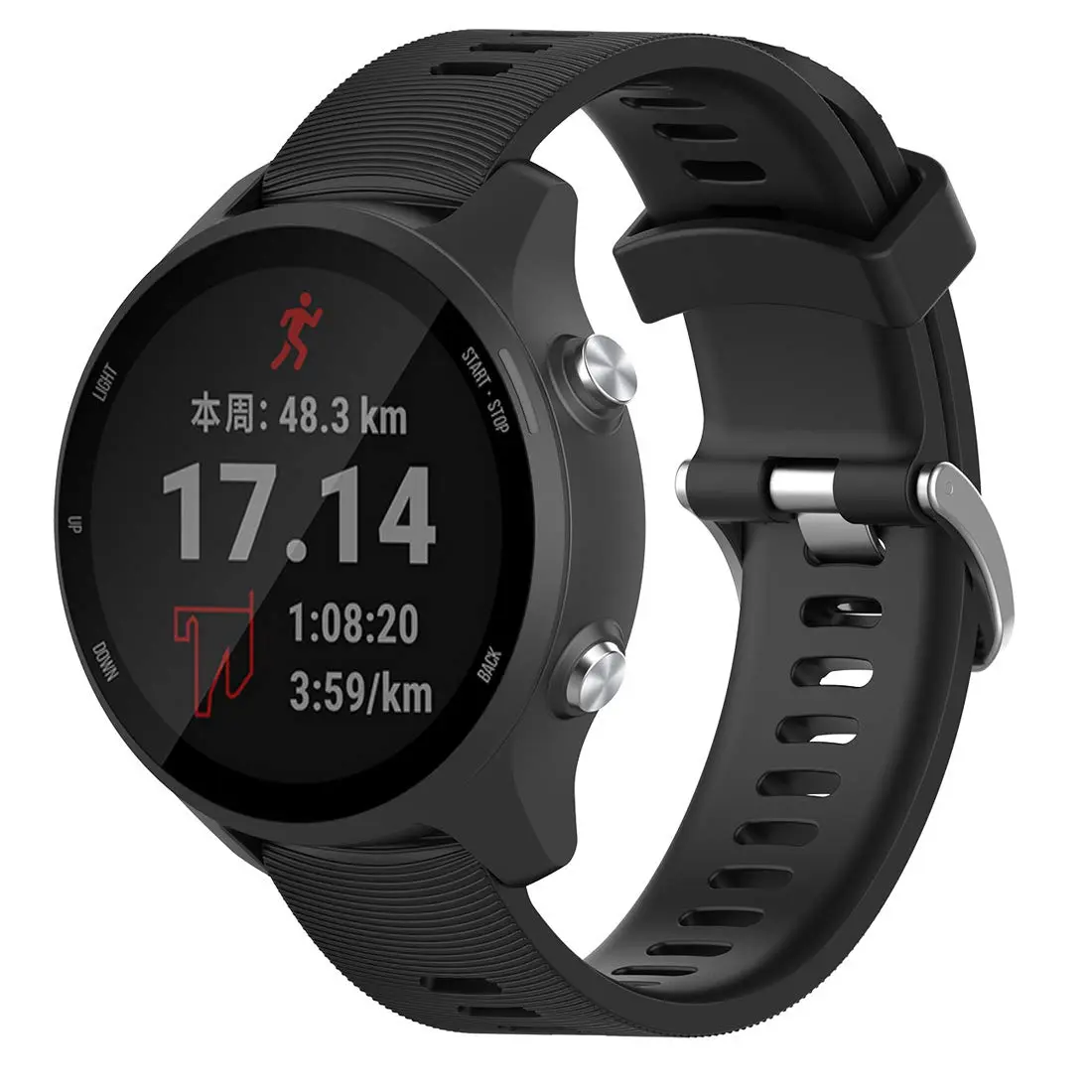 MOTONG Pulseira de substituição compatível com Garmin Forerunner 245M – Pulseira de substituição de silicone para Garmin Forerunner 245M/245 - 1