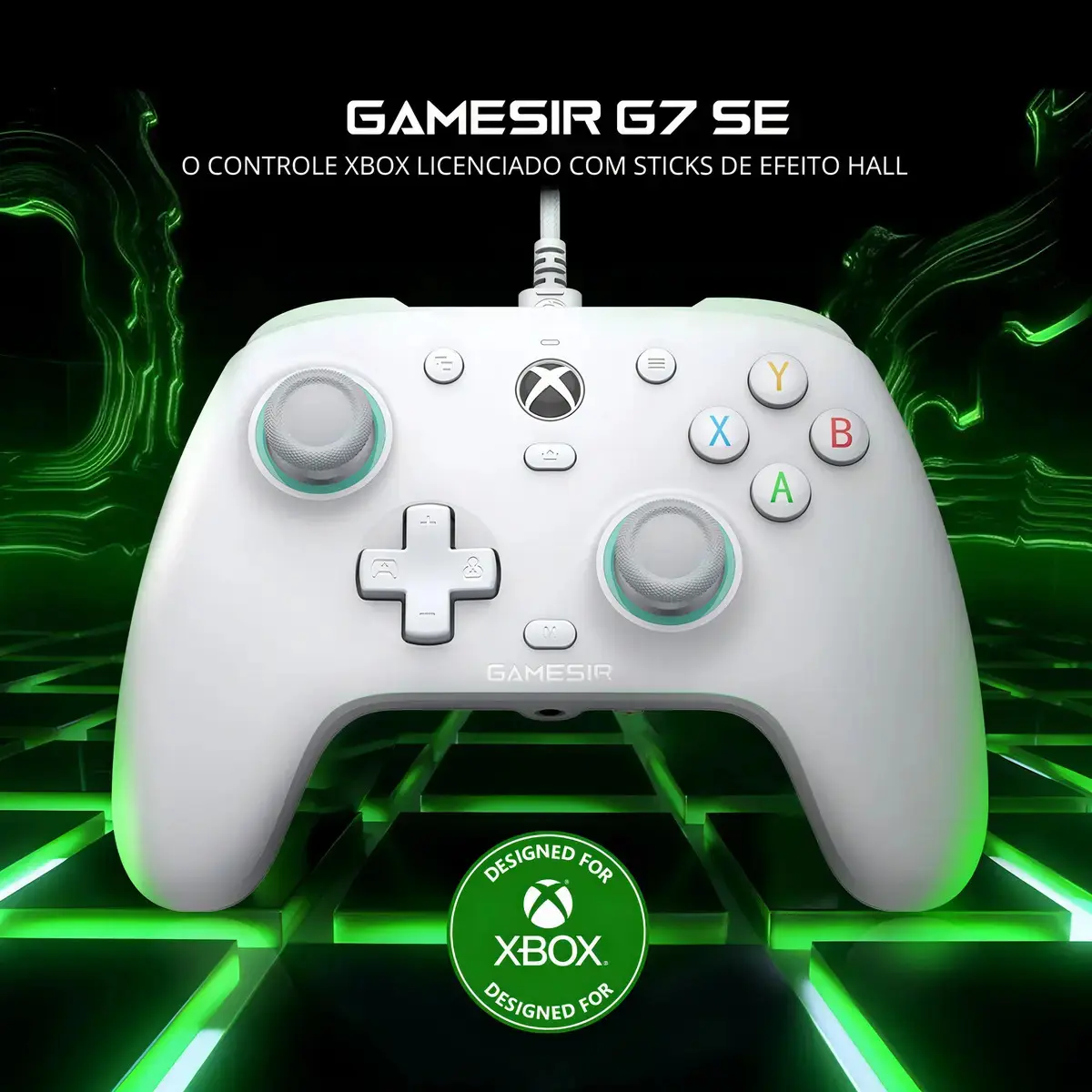 Controle GameSir G7 SE com Fio para Xbox One Series S X PC Hall Effect Botões Mecânicos Cor Branco thumbnail 2