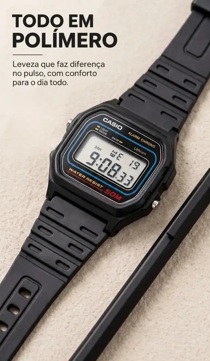 Relógio Digital Casio W-59 50m à Prova d'Água thumbnail 5