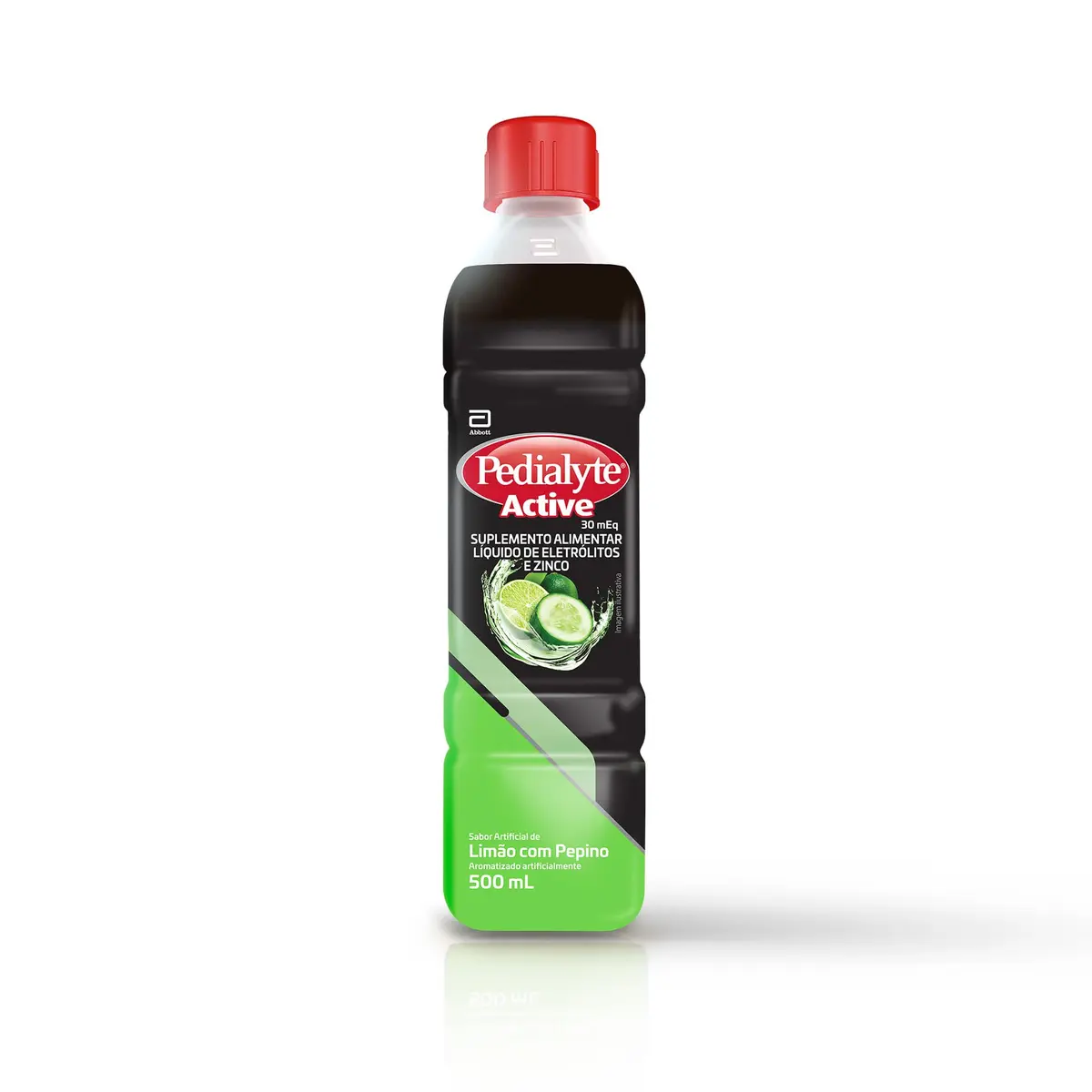 Bebida para Reposição de Eletrólitos Pedialyte Active, 500ml | Sabor Limão com Pepino - 1