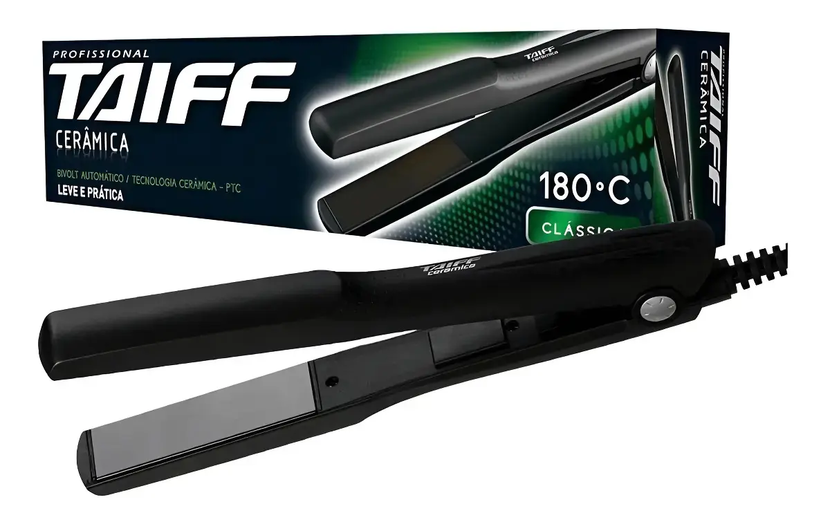 Plancha de cabello Taiff Clássica Cerâmica Chapa Taiff, Alisa, Modela negra