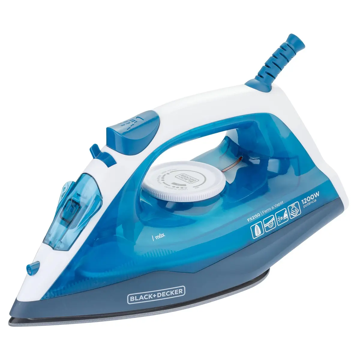 BLACK+DECKER Ferro de Passar Roupa à Seco ou à Vapor, Com Base Antiaderente, Potência de 1200W, Modelo FX2150, 220V
