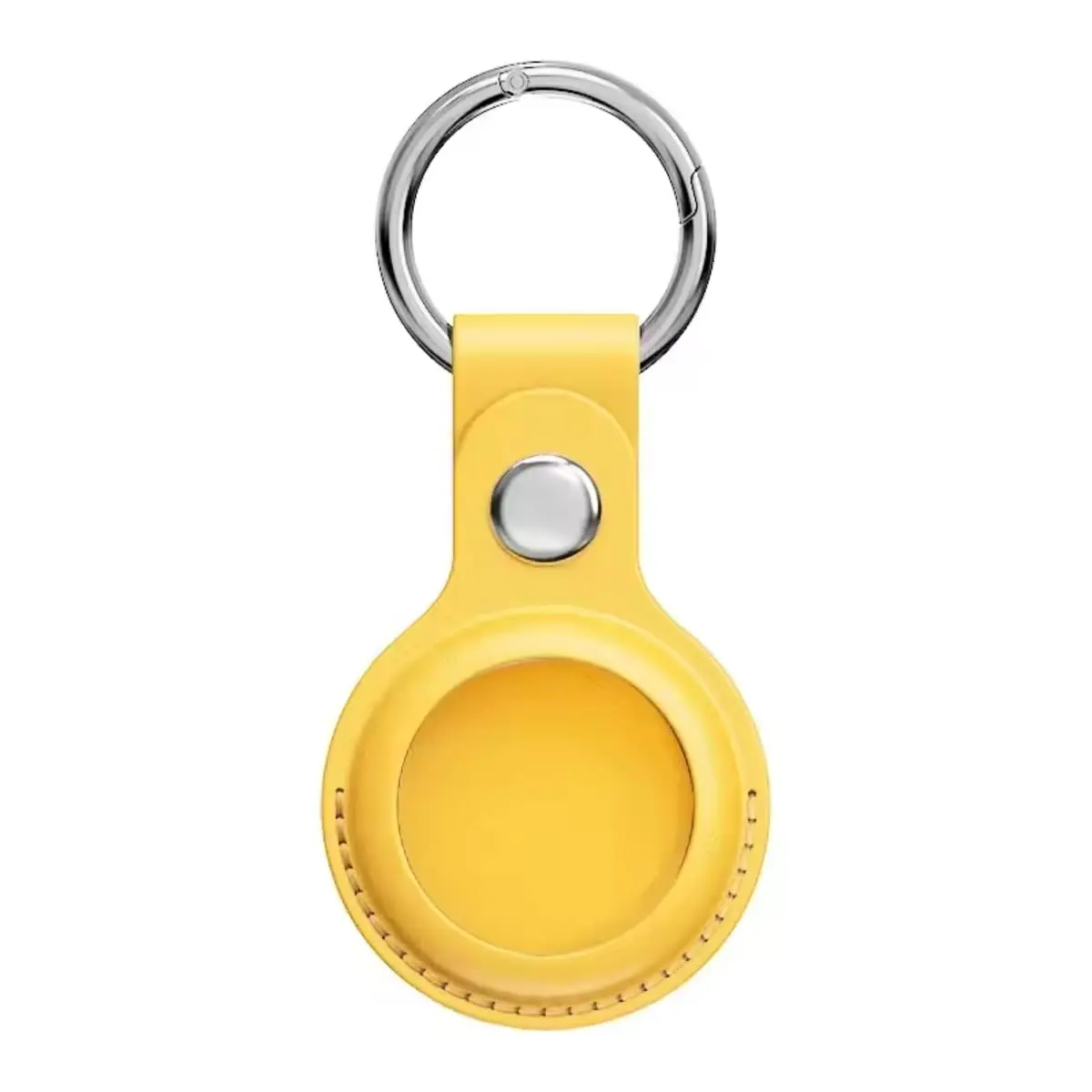 Capa Case De Couro Proteção Para AirTag Com Chaveiro Premium (Amarelo) - 1
