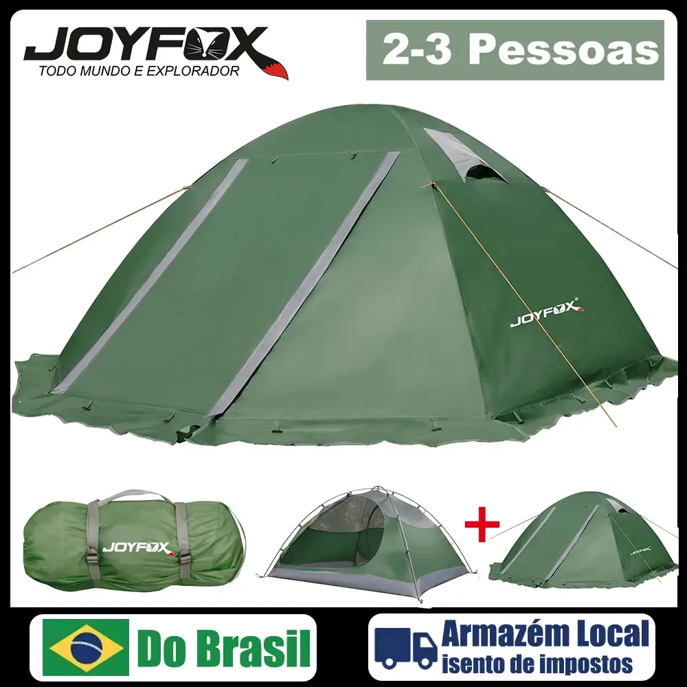 Joyfox Barraca Camping 2/3 Pessoas Impermeavel 3500mm Profissional com mosca de chuva barraca de acampamento praia pesca