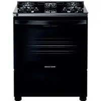 Fogão Brastemp 5 Bocas Preto Com Mesa De Vidro E Turbo Chama - Bfs5vce Bivolt
