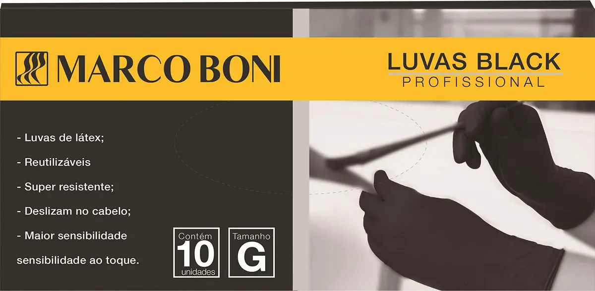 Marco Boni Luva Black G Caixa Com 10 Unidades 1544 Preto