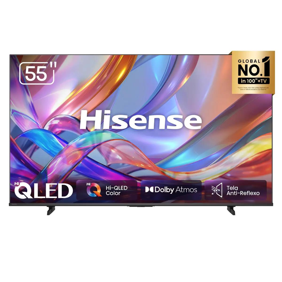 Hisense Smart TV 4K Hi-QLED 55" Polegadas 55QD68SG Hi-QLED com Tela Antirreflexo, Dolby Atmos, Processador AI, HDR 10+, 4K Upscale e Google TV