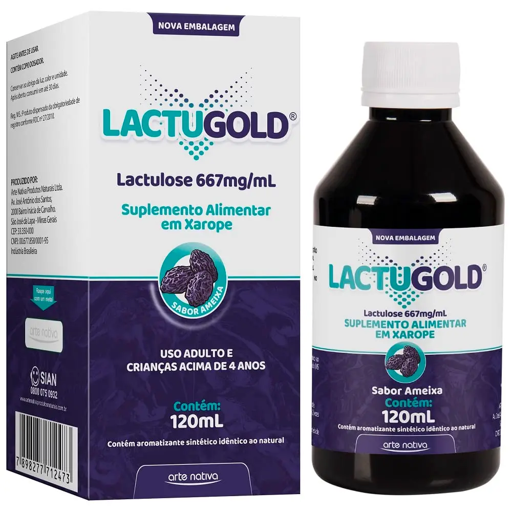 Arte Nativa Lactugold Lactulose sabor AMEIXA 120ml - 1