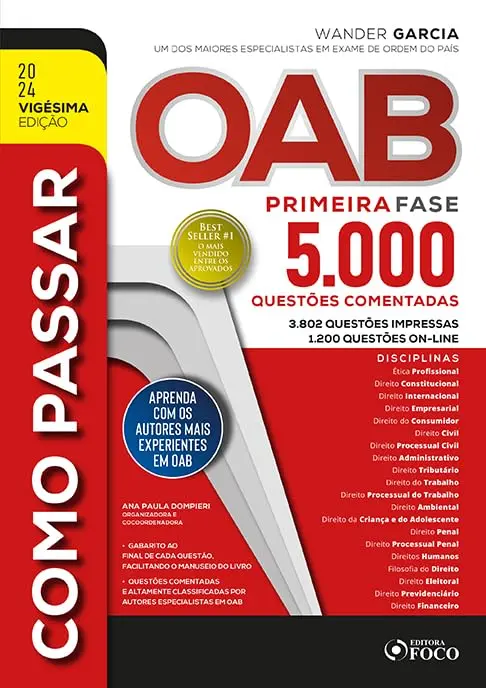 Como Passar na OAB - 1ª Fase - 5.000 Questões Comentadas - 20 ª Ed - 2024 - 1