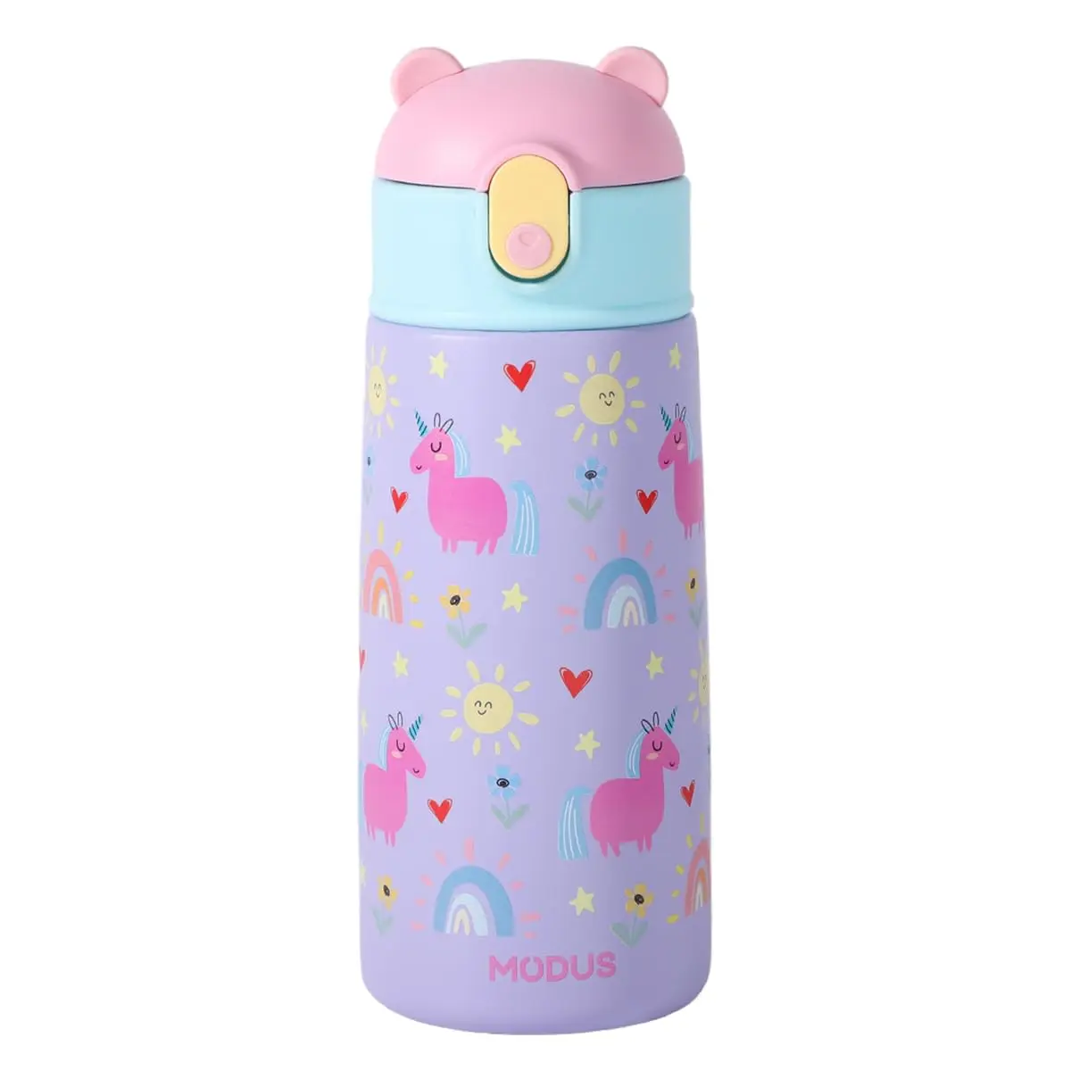 Garrafa Térmica Infantil 500ml, Parede Dupla Livre de BPA com Canudo | Anti Vazamento, Leve e Portátil, Ideal para Escola, Viagens e Atividades ao Ar Livre