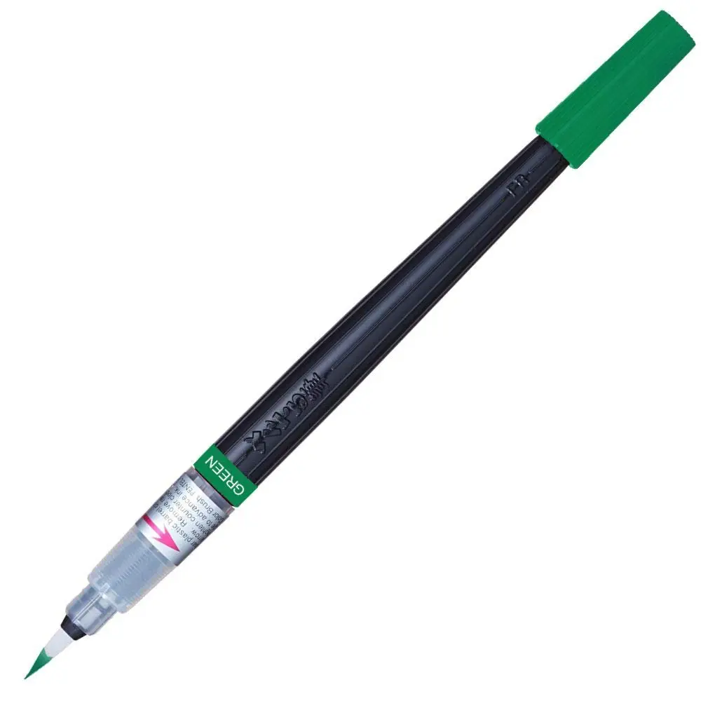 Caneta Pincel Aquarela Color Brush Pentel Verde - 1