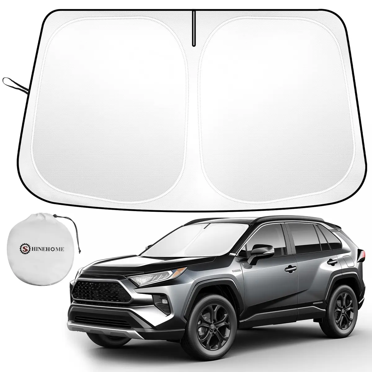 SHINEHOME Para Toyotâ RAV4 2019-2023 2024 2025 2026 Para-brisa Para-brisa Ajuste Personalizado RAV-4 SUV TRD Off-Road, LE XLE Premium Limited Dobrável RAV4 Guarda-sol, Bloco UV e Protetor Rav4